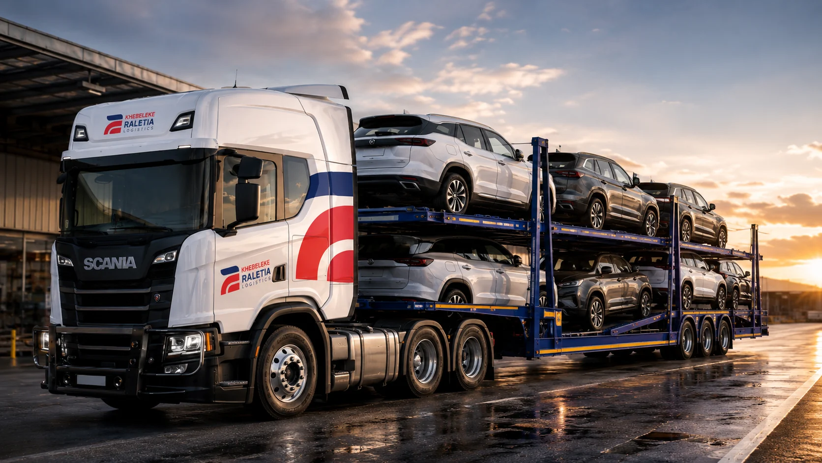 Vehicle carrier transporting multiple vehicles